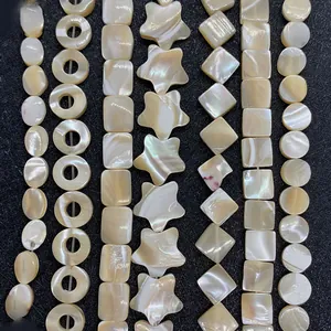 Cuentas Sueltas de Nácar de Concha Marina Natural Estrella Corazón Ovalada Varias Formas para la Creación de Joyas DIY Componentes Artesanales