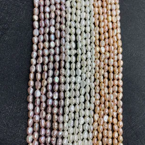 Natürliche Süßwasserperle Reisform Lose Perlen Gerades Loch Unregelmäßige Barockperlen Für DIY Halskette Armband Schmuckherstellung Zubehör