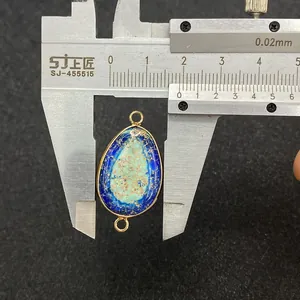 Misura della larghezza di 15mm del ciondolo turchese a goccia con doppi connettori
