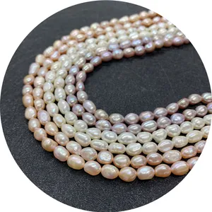 Natural freshwater oval pearls in white, lilac, and pink colors for DIY jewelry making