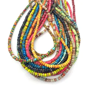 Perles d'abaque en pierre impériale colorée pour la création de colliers et bijoux DIY