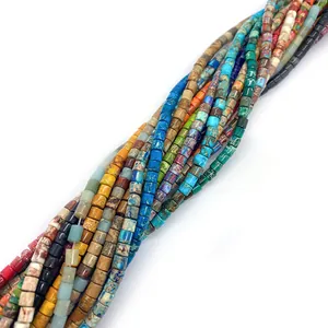 Colorful cylindrical imperial stone beads for DIY necklace and bracelet jewelry making