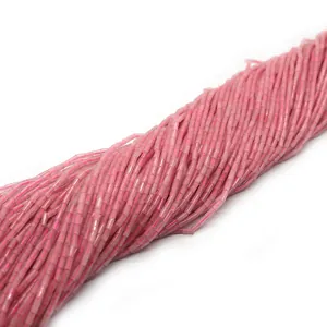Natural rose quartz cylindrical beads for DIY necklace jewelry making accessories