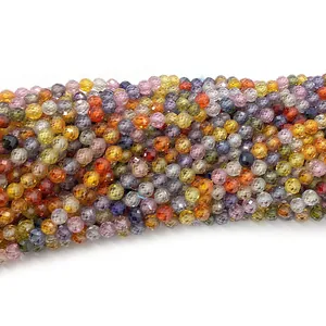 Faceted natural stone beads in mixed colors for DIY necklace and bracelet jewelry making