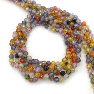 Faceted natural stone mixed color gemstone beads for DIY necklaces and bracelets