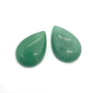 Polished green aventurine teardrop natural stones for DIY jewelry making sets