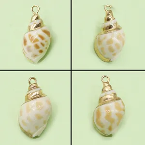 Natuurlijke Schelp Hanger Gegalvaniseerd Goud Rand DIY Ketting Sieraden Accessoires Voor Dames Heren