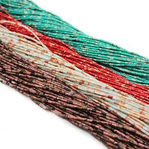 Perles Heishi cylindriques en pierre naturelle en quatre couleurs pour création de bijoux