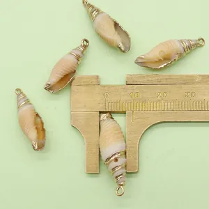 Makroansicht eines 20mm Naturmuschel-Anhängers gemessen mit einem Messschieber