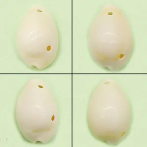 Natural White Cowrie Shell Pendants Polished Sea Shell Charms With Holes For DIY Necklace Bracelet Jewelry Making