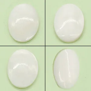 Natural Mother Of Artificial Pearl Shell Oval Cabochon For DIY Jewelry Making Polished White Shell Inlay For Ring Pendant Accessories