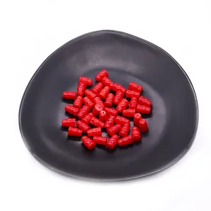 Red gourd-shaped synthetic coral beads with central hole for DIY necklace jewelry making