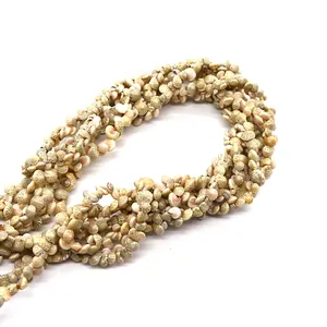 Natural small seashell disk beads necklace handcrafted for DIY jewelry making beach style