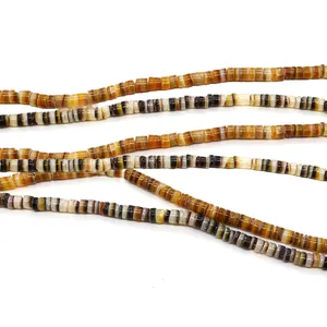Natural striped agate flat spacer beads for handmade DIY necklace and bracelet jewelry making