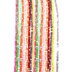 Perles en Coquille Naturelle Forme Cylindrique et Cube Nacre Teinte Perles en Vrac pour Fabrication de Bijoux DIY Collier Bracelet