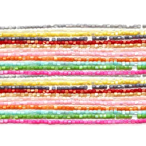 Perles cylindriques en coquillage naturel de dix couleurs pour la création de bijoux DIY