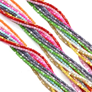 Perles en nacre carrées colorées pour création de bijoux DIY et accessoires artisanaux
