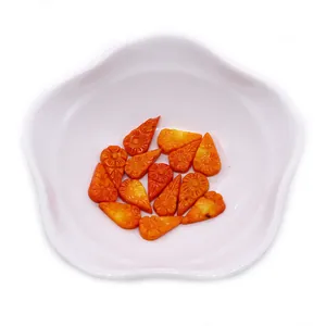 Orange synthetic coral teardrop beads with flower carvings for DIY jewelry making