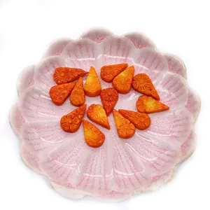 Carved teardrop coral beads with floral patterns for DIY jewelry making and pendants