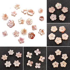 Natuurlijke Roze Parelmoer Schelp Bloemvormige Losse Kralen Gepolijste Florale Tussenzetsels Voor DIY Sieraden Maken Handwerk