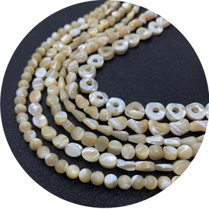 Natürliche schillernde Perlmutt-Muschelperlen in verschiedenen Formen für DIY-Schmuck