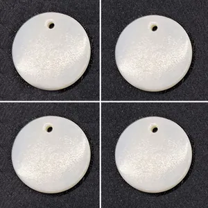 Natural Freshwater Mother Of Pearl Shell Round Disc Pendants White Polished Charms For DIY Jewelry Making Accessories