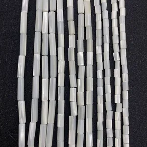Natürliche Meeresmuschel Weiße Perlmutt Röhrenperlen Polierte Lose Künstliche Perlen Für DIY Halskette Armband Schmuckherstellung Zubehör