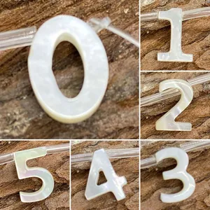 Natural Seawater Shell Number Shape Loose Beads White Mother Of Pearl Beads For DIY Necklace Jewelry Making Accessories