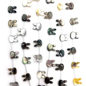 Natural Sea Shell Beads Iridescent Mother Of Pearl Rabbit Cat Head Shape Charms For DIY Necklace Bracelet Making Accessory