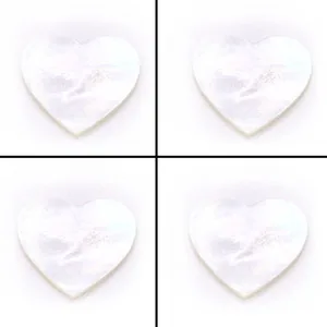 Heart Mother Of Artificial Pearl Cabochon DIY Shell Beads Jewelry Making Accessories White Iridescent Shell Piece For Ring Earrings