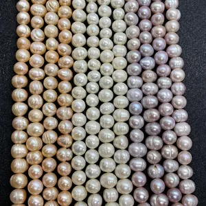 Grade A Natural Freshwater Pearl Loose Beads For DIY Necklace Bracelet Making Accessory White Pink Purple Color Strand