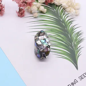 Natural abalone shell mosaic twisted oval bead for DIY jewelry necklace accessories