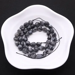 Onregelmatige 8-10mm natuurlijke grijze labradoriet stenen voor DIY sieraden maken