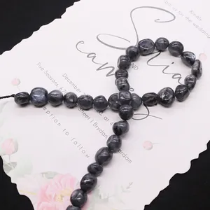 Onregelmatige donkergrijze labradoriet kralen 8-10mm met blauwe glans voor DIY-sieraden