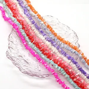 Perles de coquillages naturels colorés irréguliers pour colliers et bijoux DIY