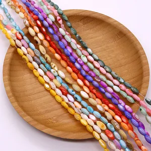 Rijstvormige natuurlijke schelpkralen in diverse kleuren voor DIY-sieraden maken