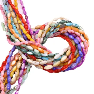 Gekleurde rijstvormige schelpkraaltjes voor DIY-kettingen en sieraden maken