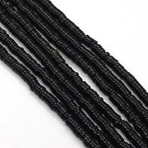 Macro di perline cilindriche di conchiglia nera naturale per gioielli fai-da-te