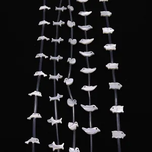 Künstliche Perle Sfuse in Conchiglia di Madreperla Naturale a Forma di Animale Uccello Cane Maiale Delfino Anatra per Fai-da-te Creazione Gioielli