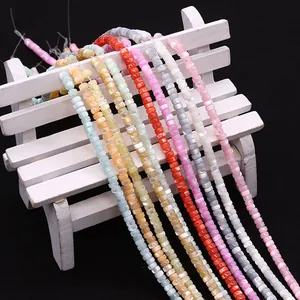 Cuentas cuadradas de concha natural en varios colores para collares hechos a mano