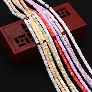 Cuentas de concha coloridas para collares DIY y creación de joyas hechas a mano