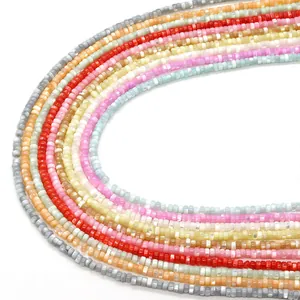 Cuentas Heishi de concha natural colorida para creación de collares y joyería