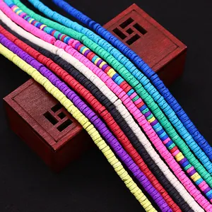 Kleurrijke platte ronde polymeerklei tussenkralen voor DIY sieraden en kettingen