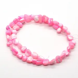 Perles de coquillage naturel rose irrégulières avec éclat nacré pour bijoux DIY