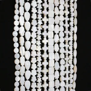 Natural Freshwater Shell Loose Beads Mother Of Artificial Pearl Charms For Jewelry Making DIY Necklace Bracelet Accessories Iridescent Shell Beads Multi Shapes