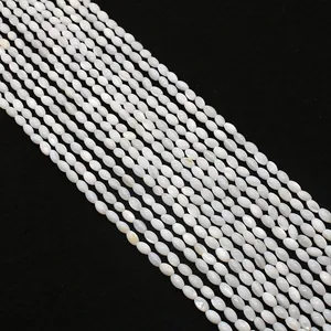 Natuurlijke witte zoetwater schelp ovalen kralen voor DIY sieraden maken met glans