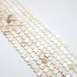 Perles en nacre naturelle en forme d'étoile pour création de bijoux avec éclat perlé