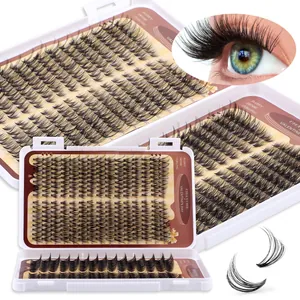 DIY Wimpernextensions Set mit 10-18mm D-Curl Clustern für einen flauschigen Volumen-Look