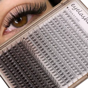 300 clusters individual lash extensions kit with natural D curl for a dense volume look