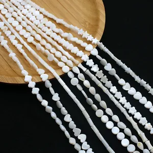 Natuurlijke schelpkralen in ster-, hart- en bloemvormen voor DIY sieraden maken